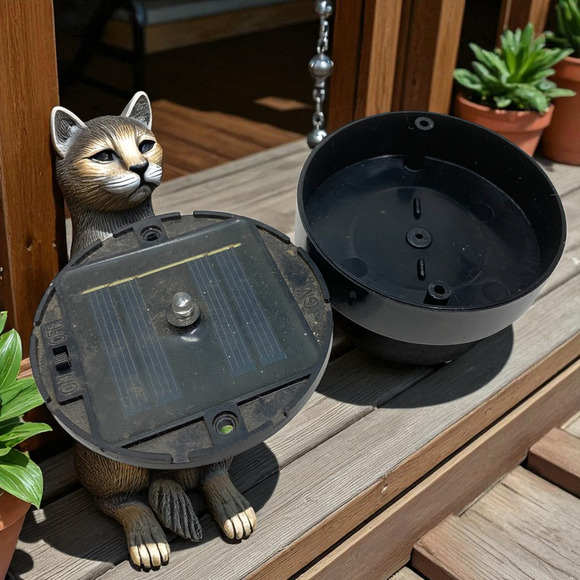 Rustic Metal Cat Sculpture Welcome Folk Art Yard Home Decor Whimsical READ - Picture 8 of 11